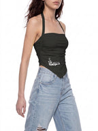 Time Vines Halter Neck Yoga Tank Top