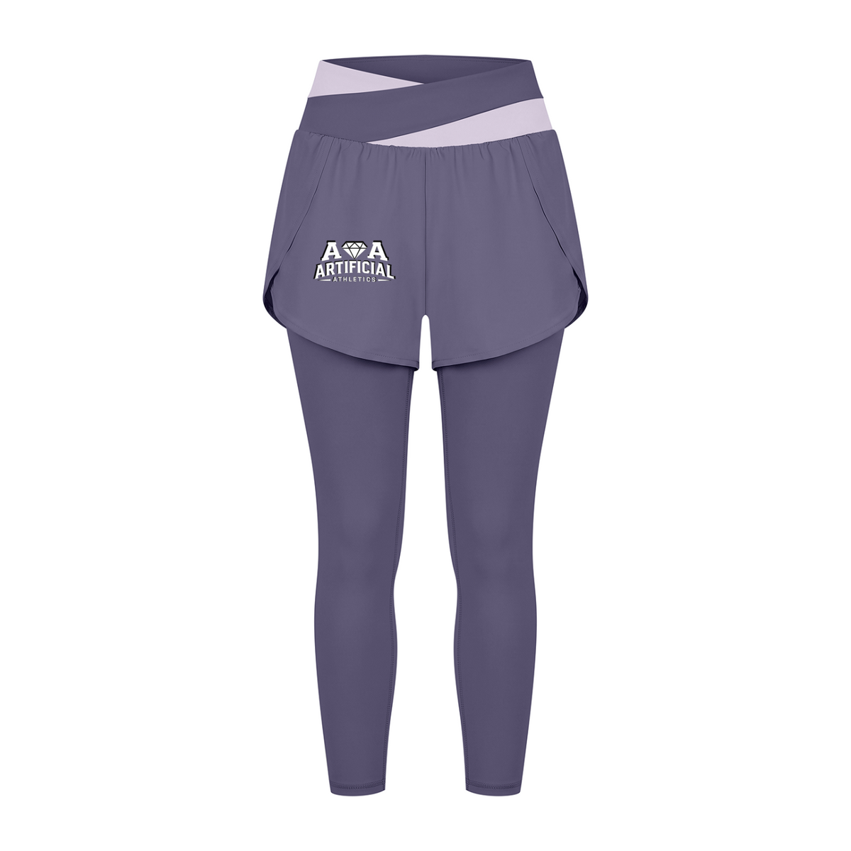Women's Artificial Athletics Paneled High Waisted Yoga Leggings