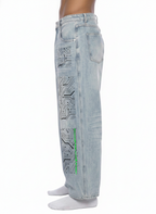 Men’s Digitally Enhanced Enzyme Washed Wide Leg Jeans