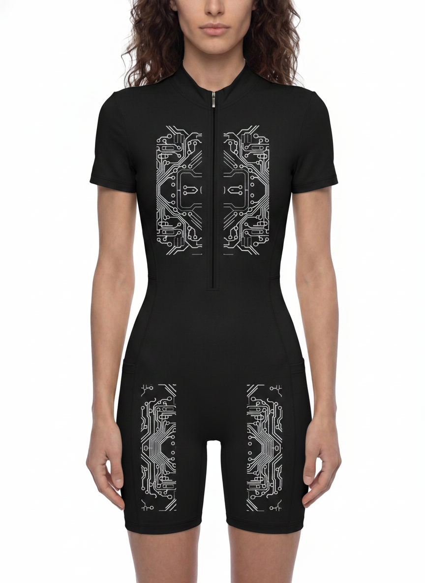Women's Quarter-Zip Short Sleeve Romper