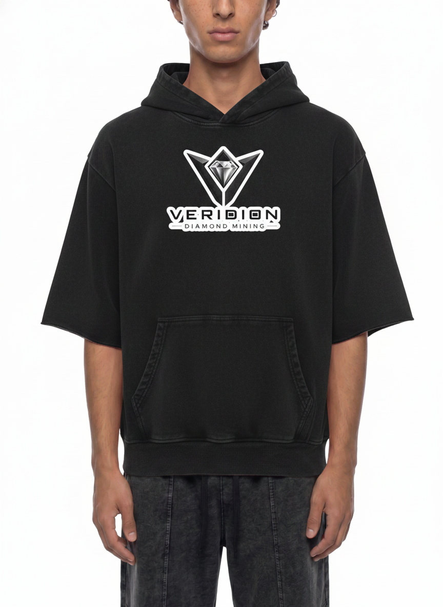 Veridion Diamond Mining Mineral Wash Short Sleeve Hoodie