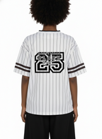 Unisex Striped Loose V-Neck T-Shirt