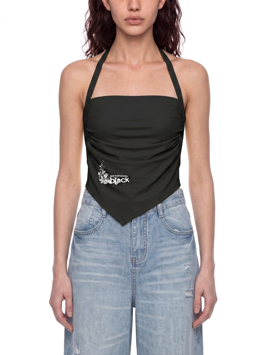 Time Vines Halter Neck Yoga Tank Top