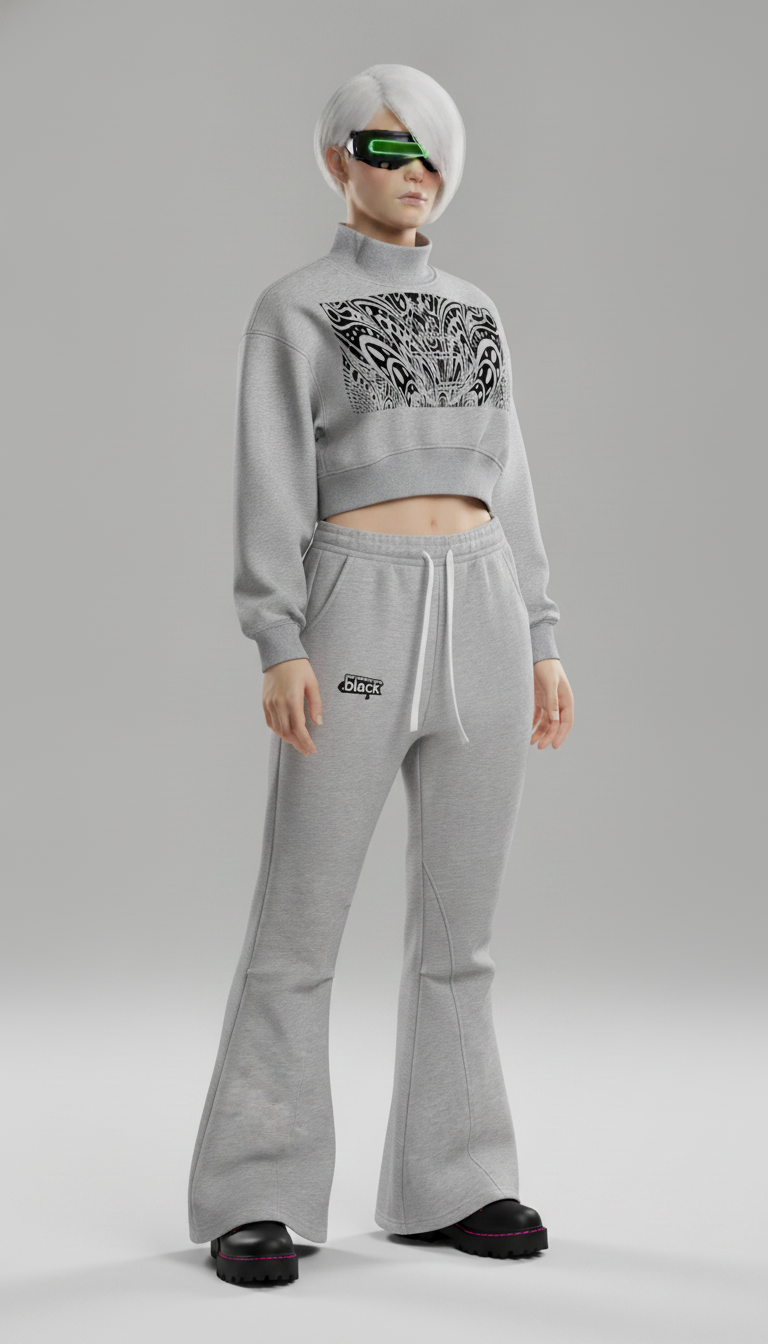 Women's Crop Mock Neck Sweatshirt