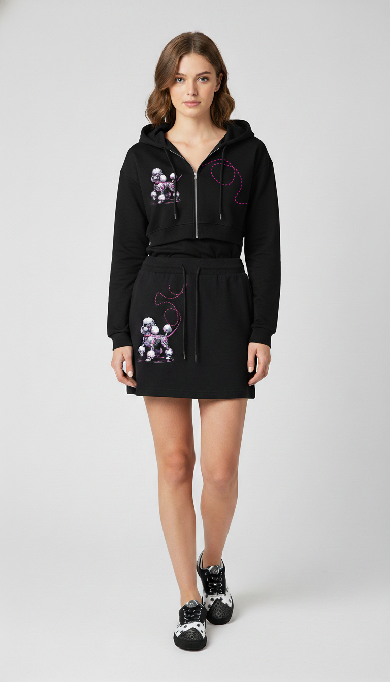 Essential Cropped Zip-Up Hoodie