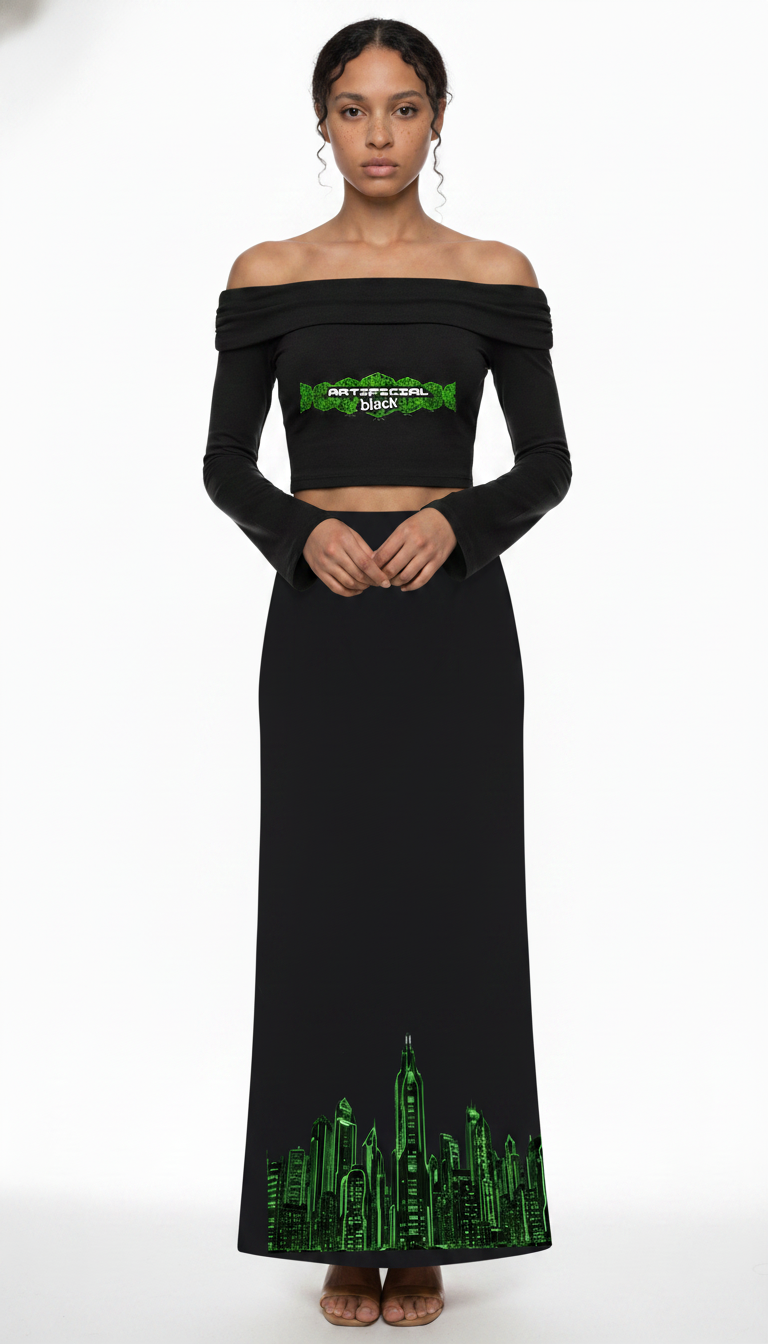 Women's Off-the-Shoulder Bell Sleeve Crop T-Shirt
