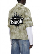 Unisex Back Splat Plaid Double Sleeve Shirt