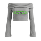 Women's Off-the-Shoulder Bell Sleeve Crop T-Shirt