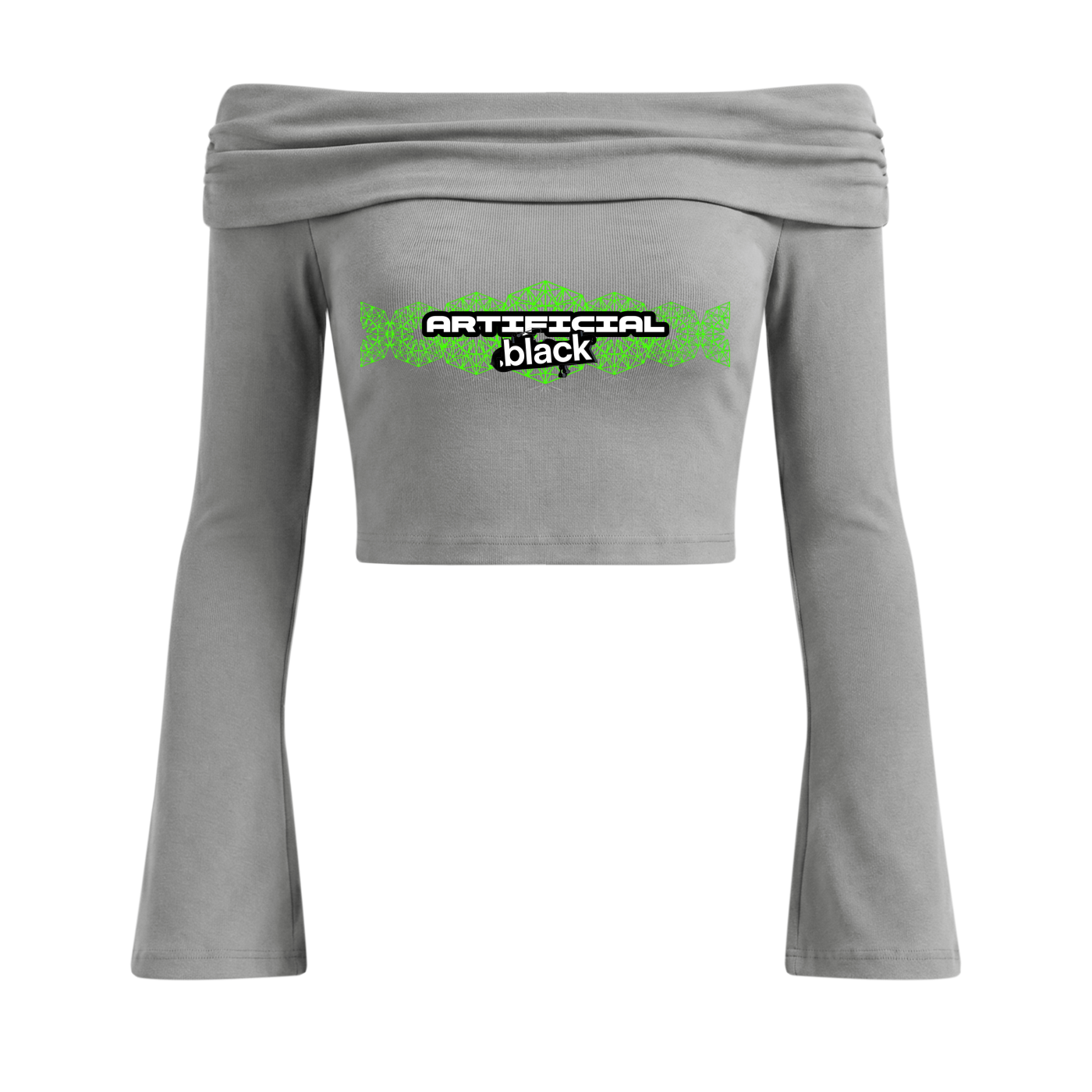 Women's Off-the-Shoulder Bell Sleeve Crop T-Shirt