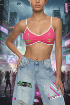 Women's Color Block Ruched V-Neck Sports Bra