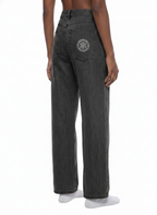 Digitally Enhanced Vintage Wash Straight Leg Jeans