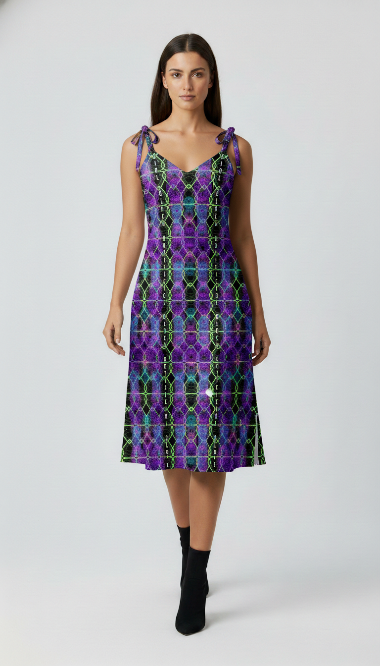 Tie-strap midi dress