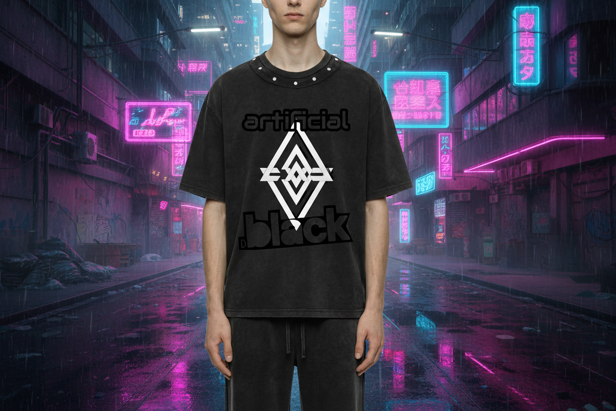 Unisex Washed Boxy Studded T-Shirt