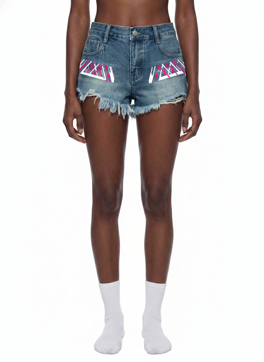 Women's Vintage Wash Raw Hem Denim Shorts