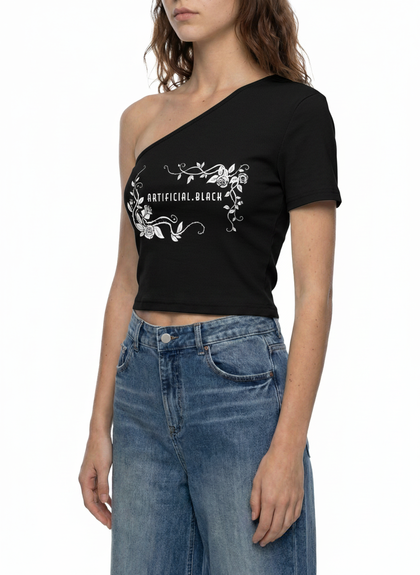 Women's One-Shoulder Crop T-Shirt