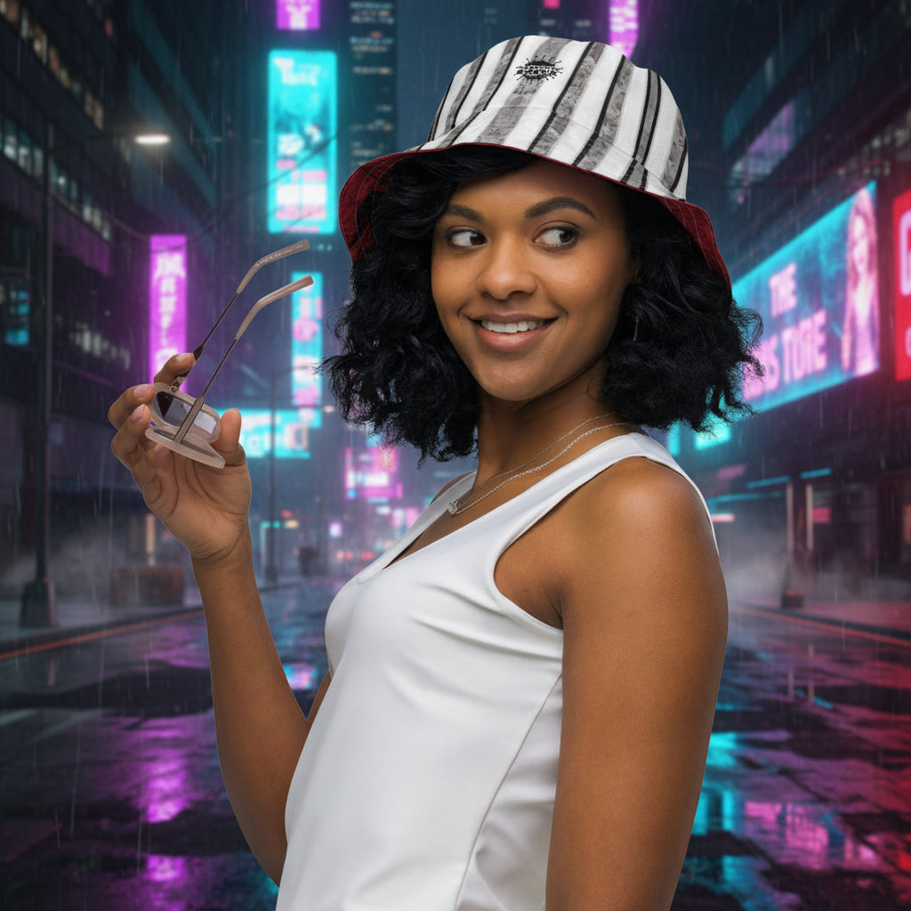 Artificial.Black X Livingmurals® Reversible bucket hat