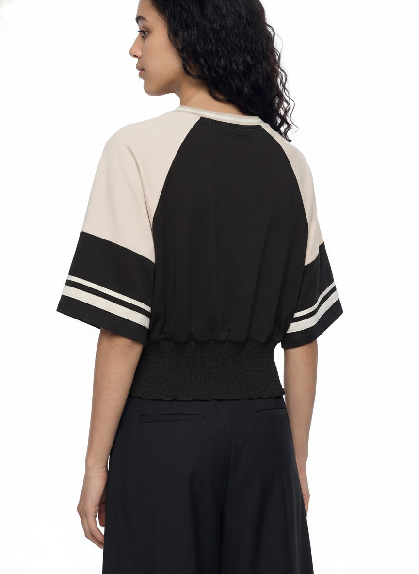 Women's Color Block Ruched T-Shirt
