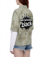 Unisex Back Splat Plaid Double Sleeve Shirt