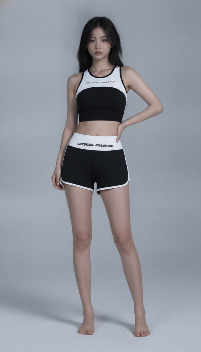 Women’s Artificial Athletics Paneled Crop Yoga Tank Top