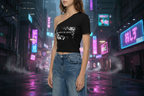 Women's One-Shoulder Crop T-Shirt