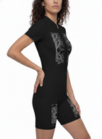 Women's Quarter-Zip Short Sleeve Romper