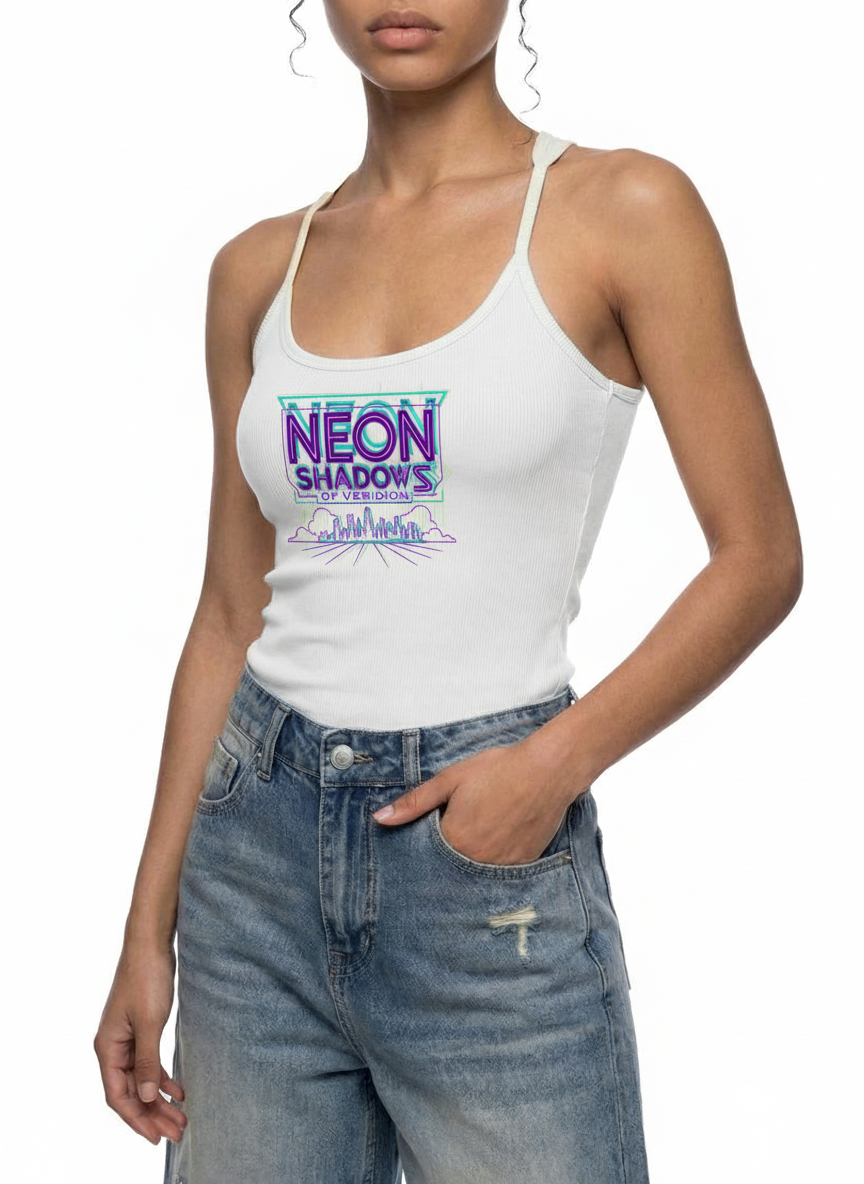 Neon Shadows Slim Fit Ribbed Racerback Tank Top