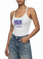 Neon Shadows Slim Fit Ribbed Racerback Tank Top