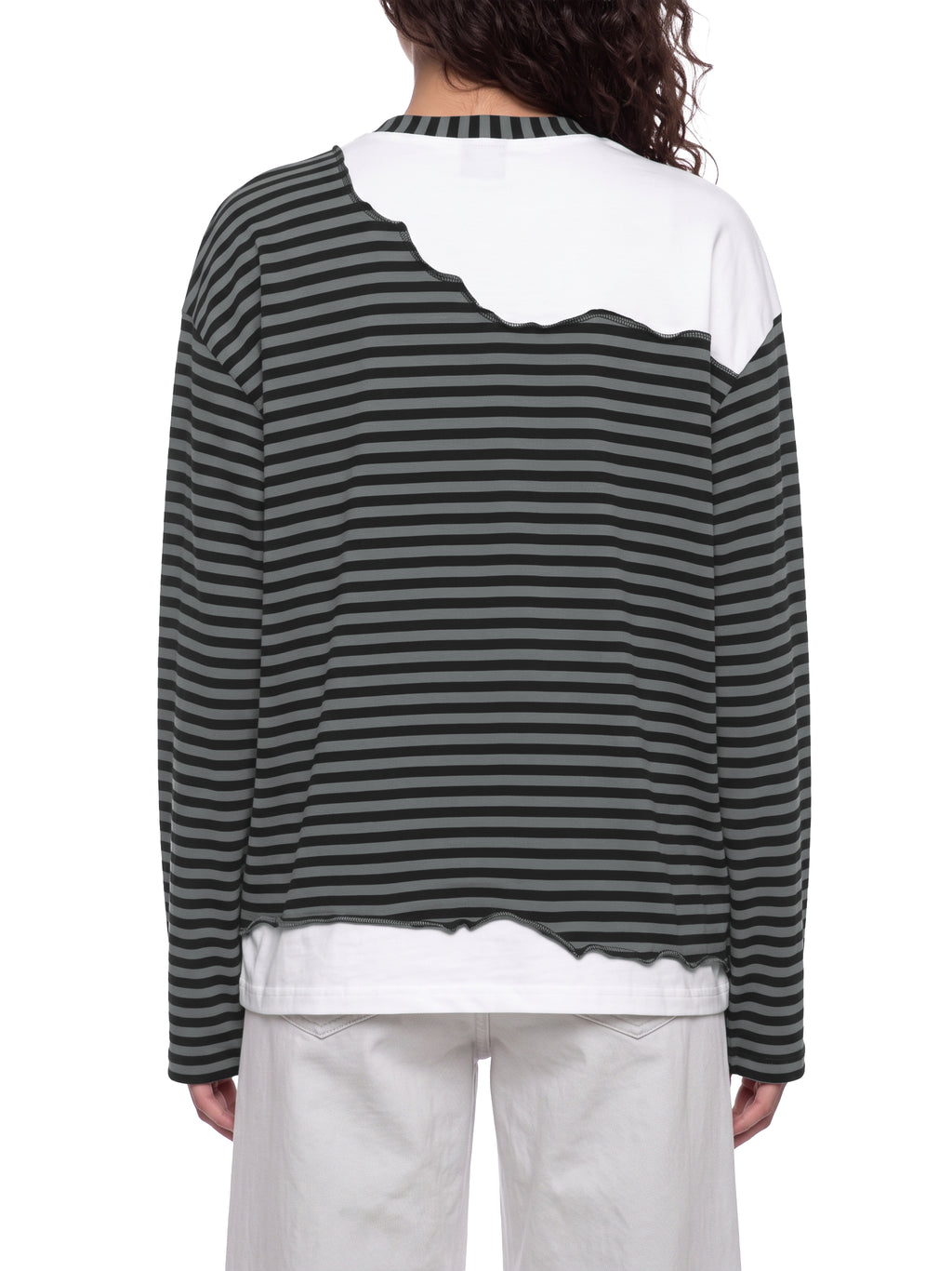 Unisex Striped Panel Sands Of Time Boxy Long Sleeve T