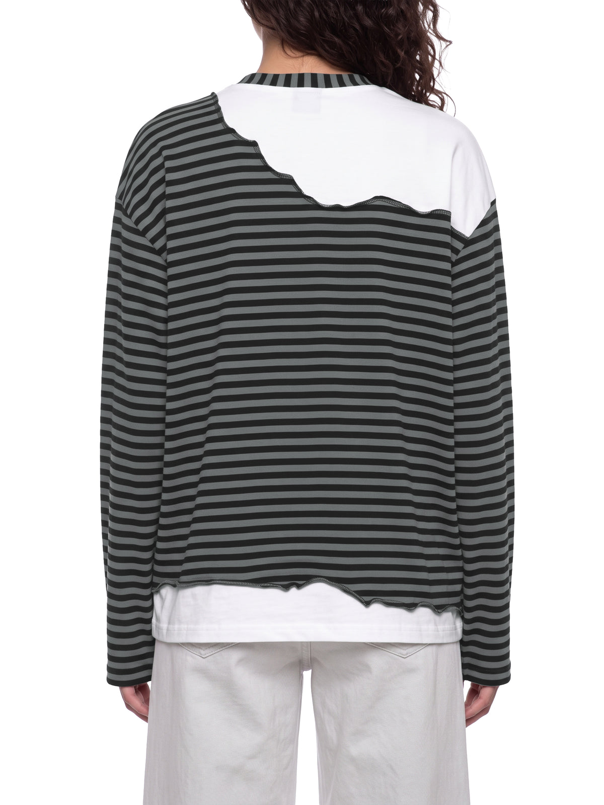 Unisex Striped Panel Sands Of Time Boxy Long Sleeve T