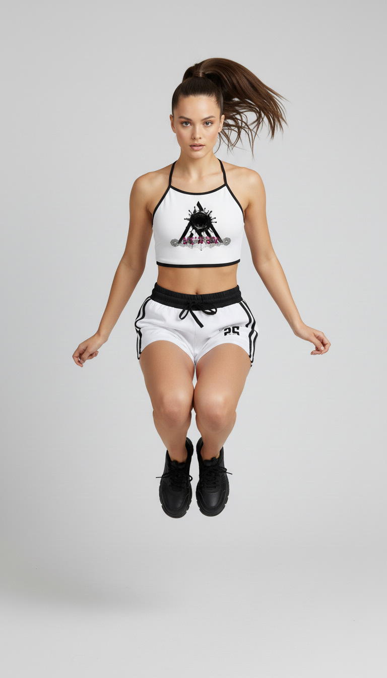 Diamond Line Contrast Binding Halter Tank Top