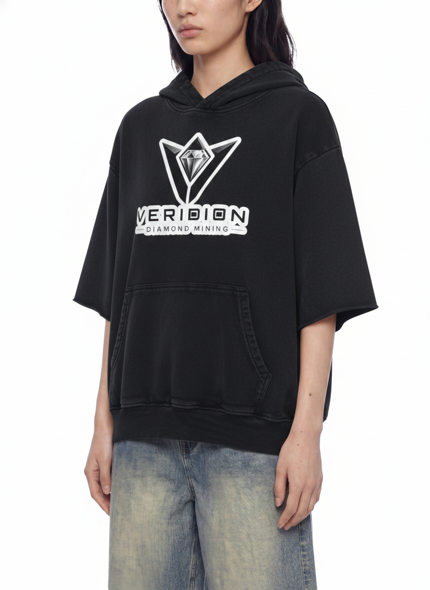 Veridion Diamond Mining Mineral Wash Short Sleeve Hoodie