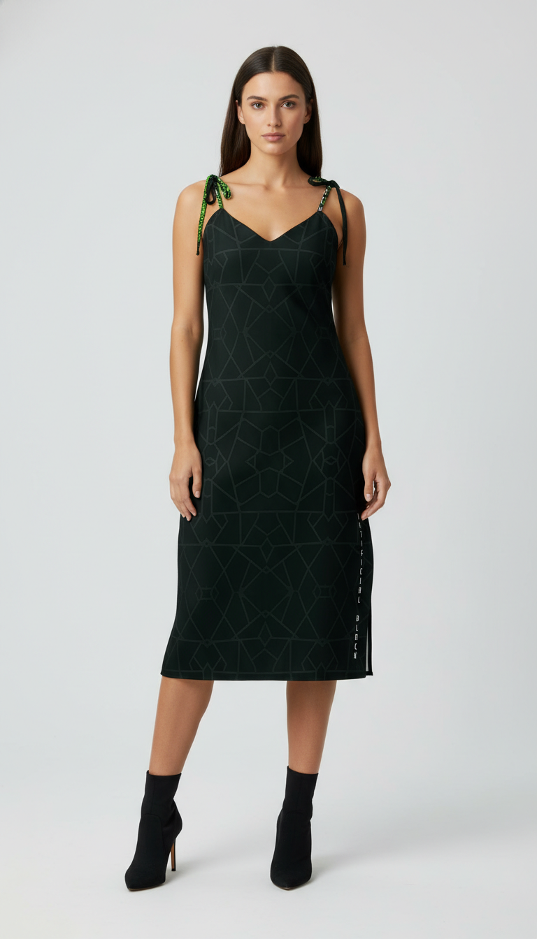Tie-strap midi dress