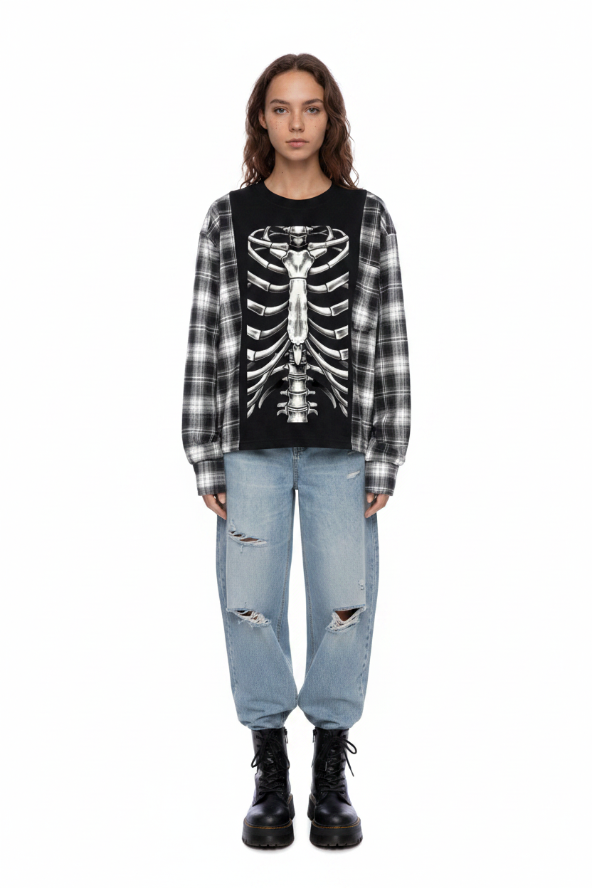 XRay Vision Plaid Long Sleeve T-Shirt