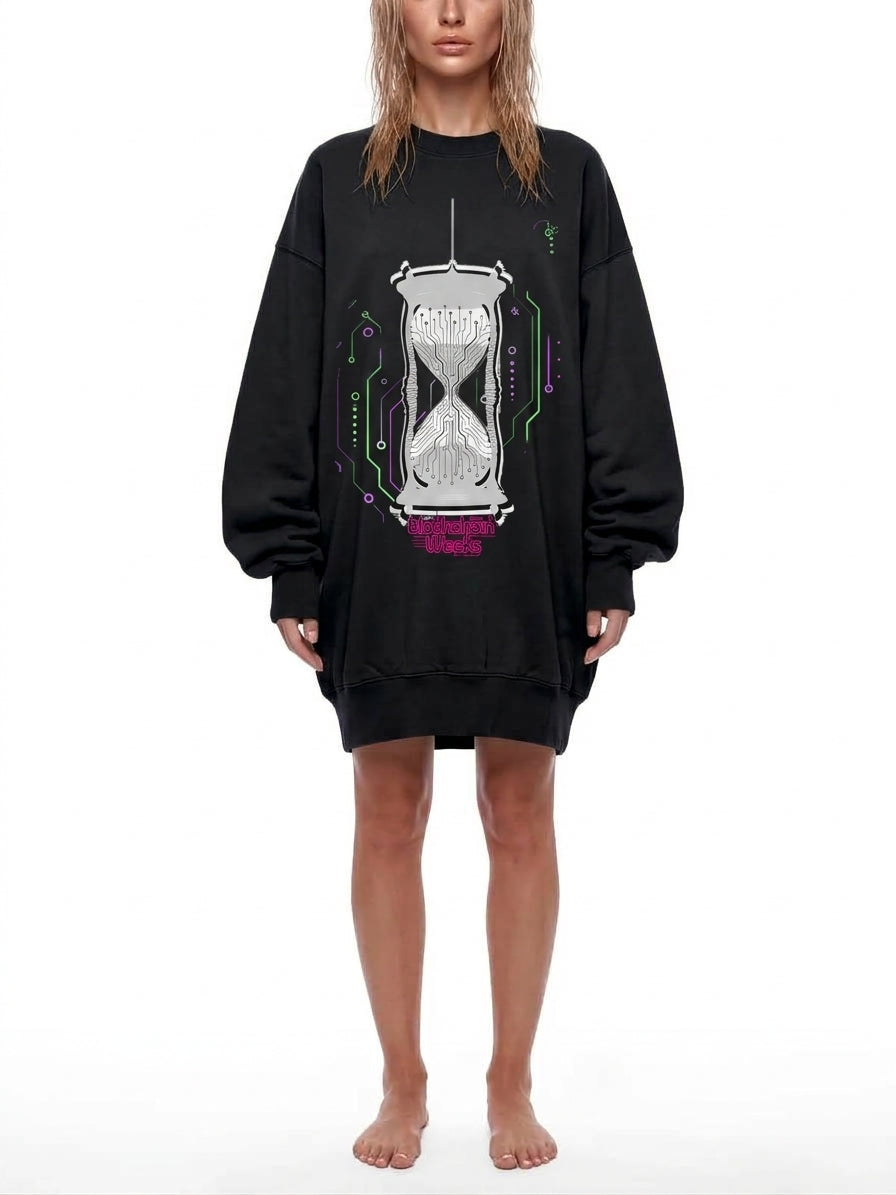 Women's Vintage Digital Pullover  Dress