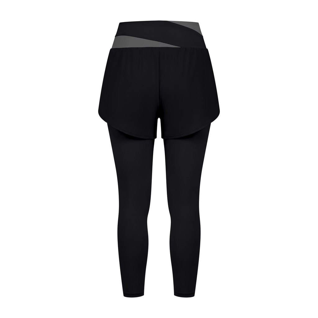 Women's Artificial Athletics Paneled High Waisted Yoga Leggings