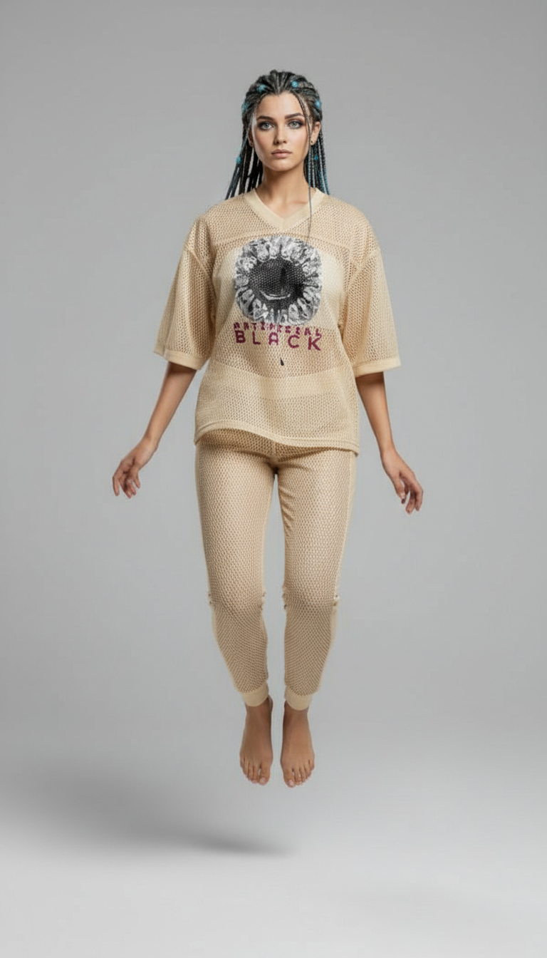 See-through Boxy Net T-Shirt