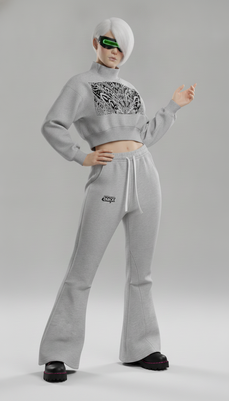 Women's Crop Mock Neck Sweatshirt