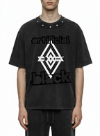 Unisex Washed Boxy Studded T-Shirt
