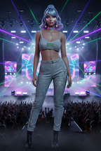 Artificial Denim Sports Bra