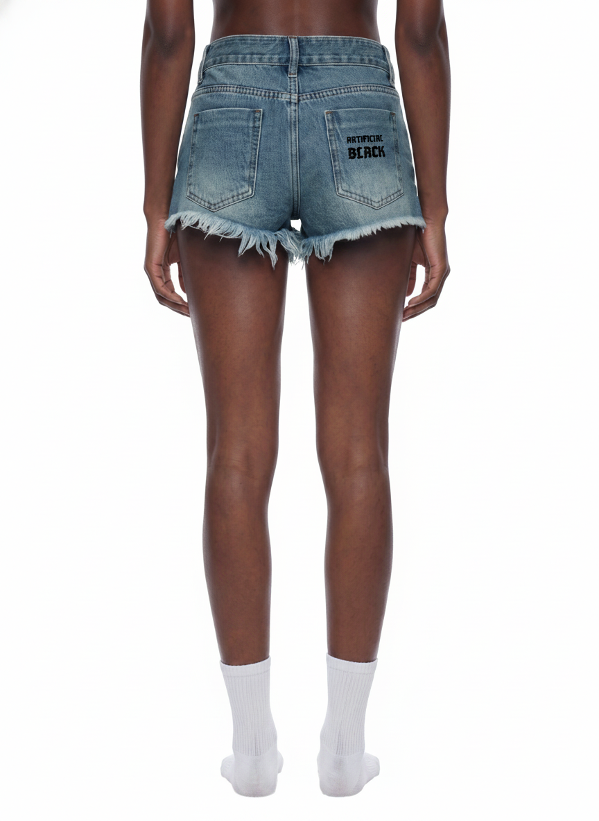 Women's Vintage Wash Raw Hem Denim Shorts