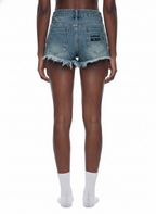 Women's Vintage Wash Raw Hem Denim Shorts