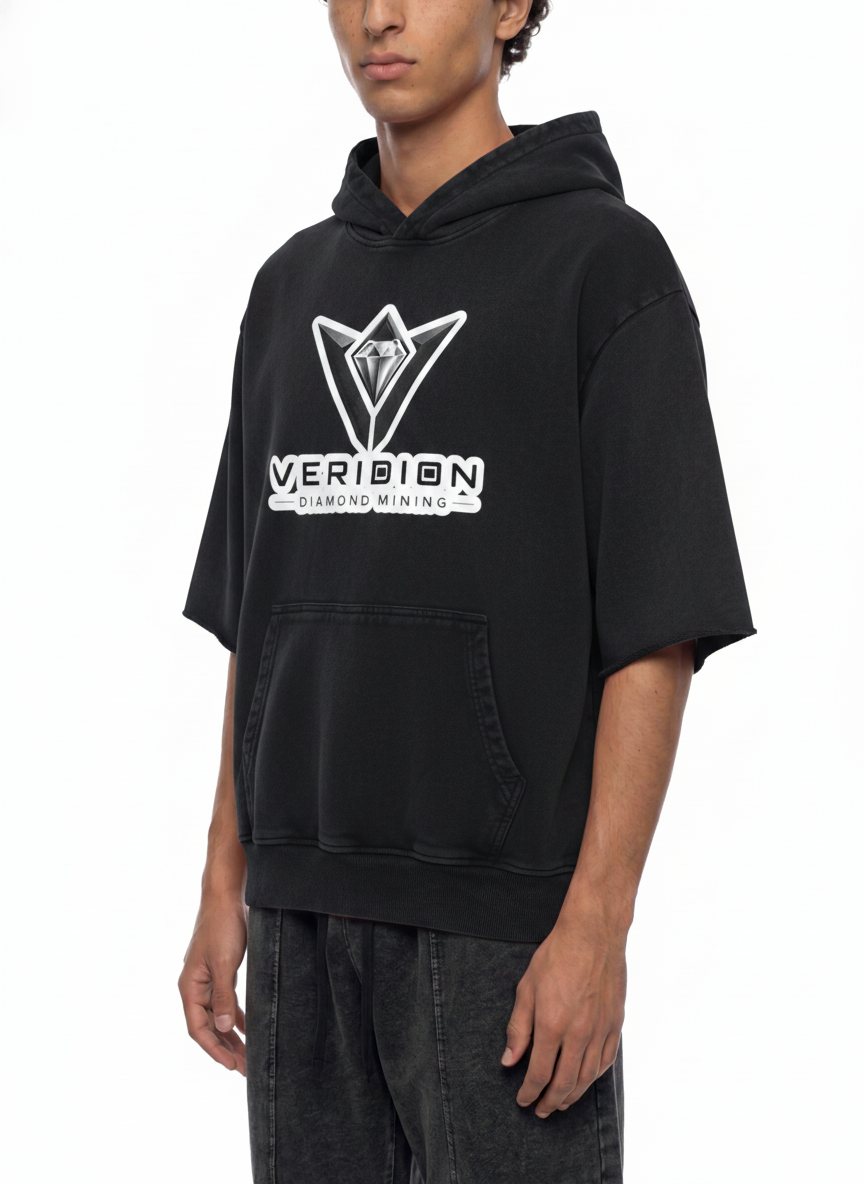 Veridion Diamond Mining Mineral Wash Short Sleeve Hoodie
