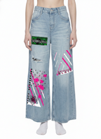 Women's Future Retro Distressed Wide Leg Jeans