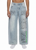 Men’s Digitally Enhanced Enzyme Washed Wide Leg Jeans