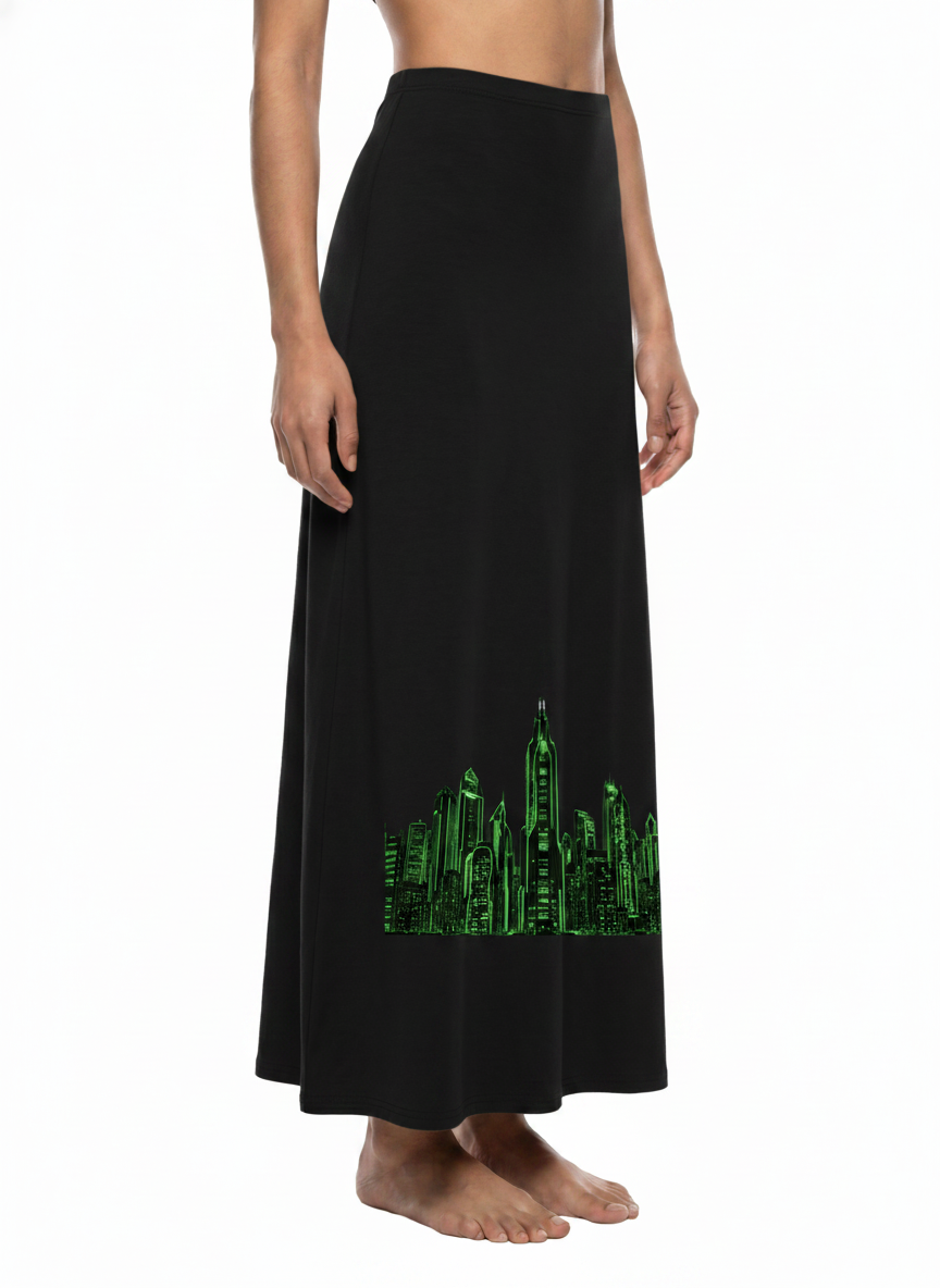 Women's Solid Color Knit Maxi Skirt