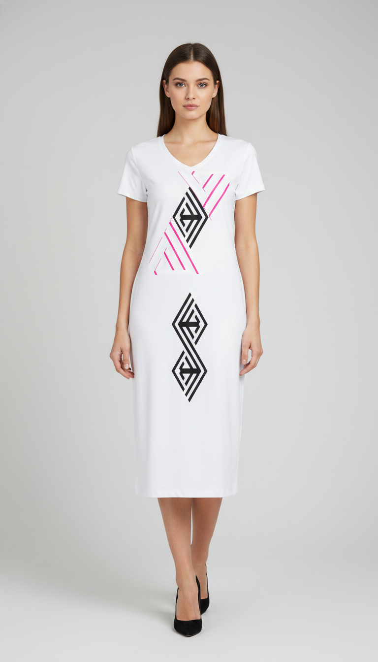 Women's V-Neck Short Sleeve Maxi Dress