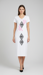 Women's V-Neck Short Sleeve Maxi Dress