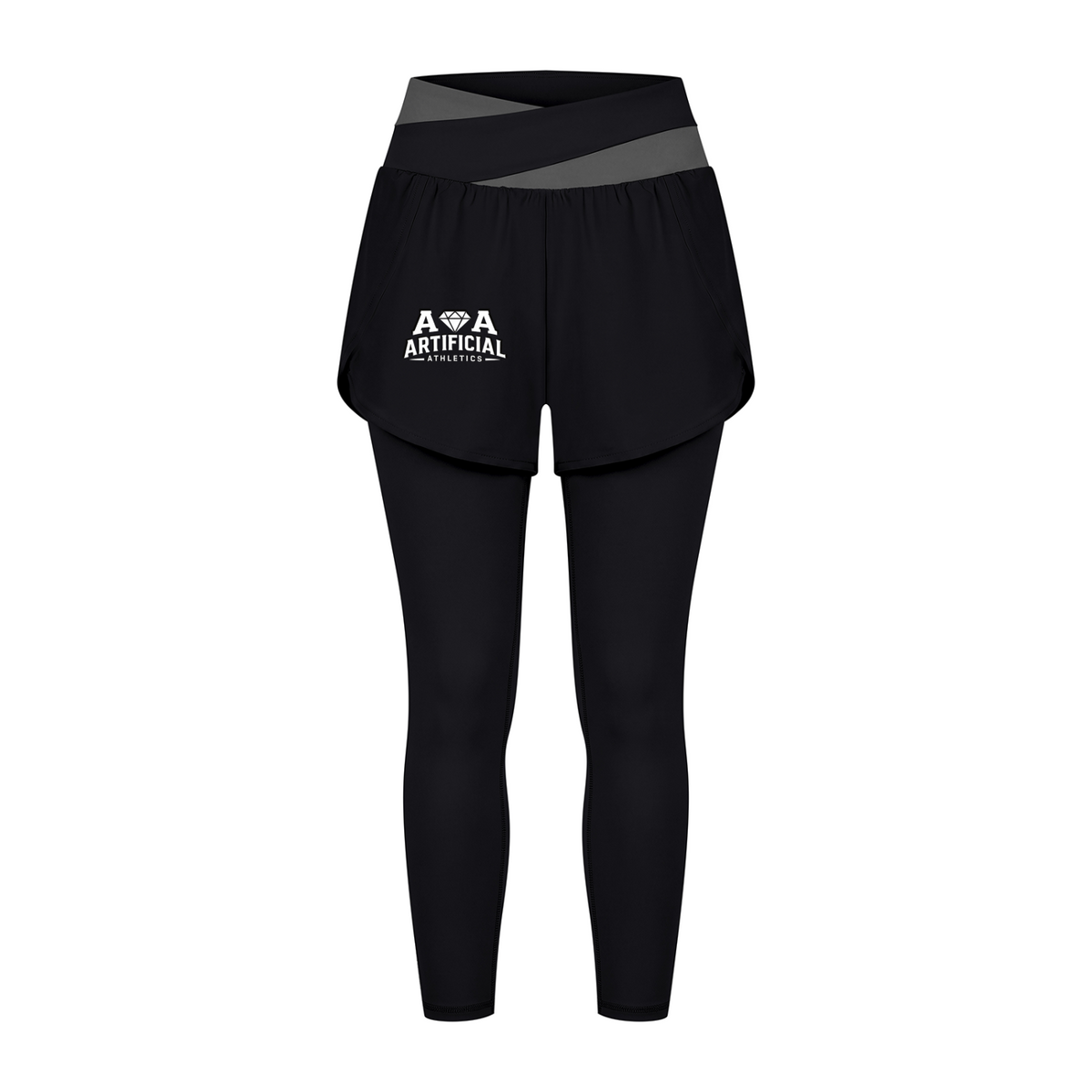 Women's Artificial Athletics Paneled High Waisted Yoga Leggings