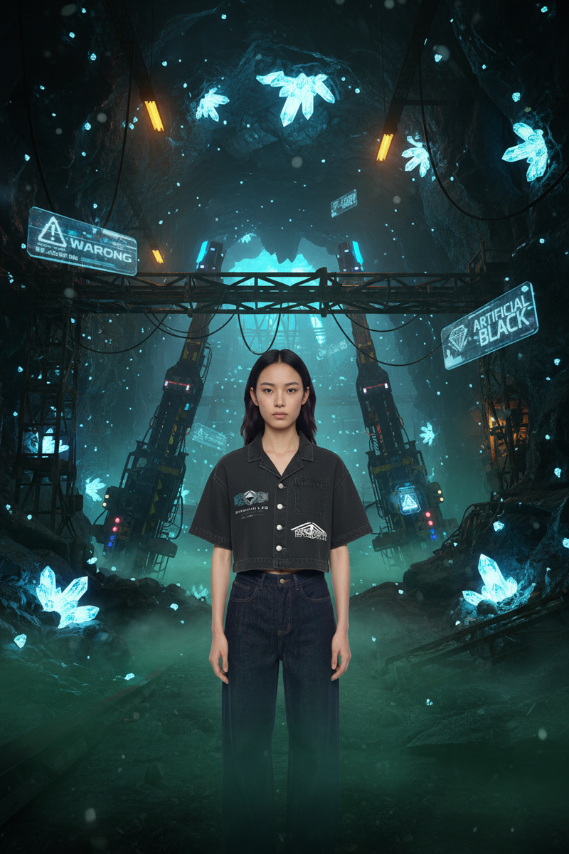 Women's Vintage Diamond Labs Research Cropped Shirt