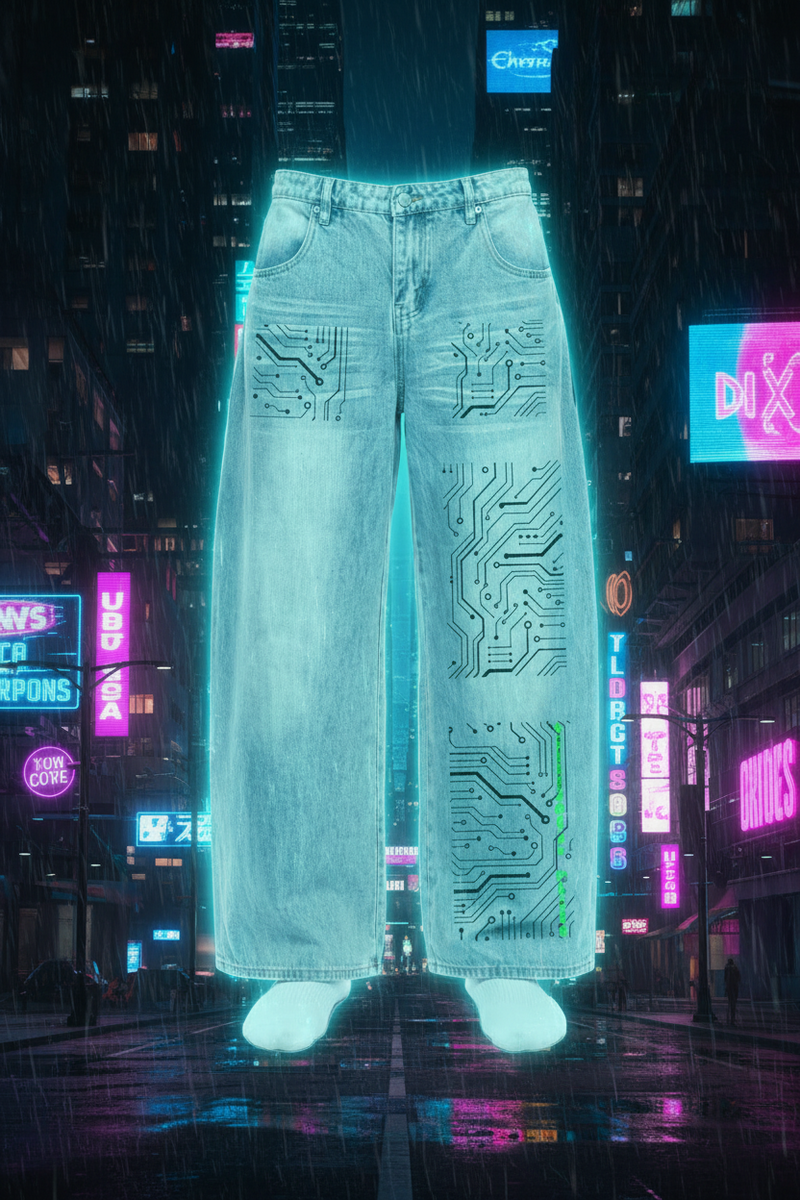Men’s Digitally Enhanced Enzyme Washed Wide Leg Jeans